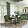 Classic 8-Seater Spacious Dining Room Design with Crockery Unit and Mirror - Livspace
