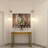 Classic Compact Foyer Design Idea with Wall Hanging and Lamps - Livspace