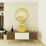 Golden Buddha Modern Spacious Foyer Design Idea with Mirror - Livspace