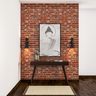 Brick Wall Modern Compact Foyer Design with Buddha Painting - Livspace
