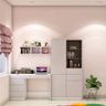Spacious Pink Themed Study Space Design -Livspace