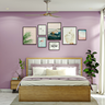 Compact Bedroom with Purple Accent - Livspace