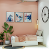 Blush Pink Bedroom with Pooja Corner - Livspace
