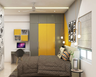 Yellow and Grey Kids Bedroom - Livspace