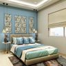 Compact Blue Toned Bedroom - Livspace