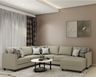 Modern Compact Living Room Design with Grey L-Shaped Sofa - Livspace