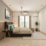 Contemporary Pale Brown Bedroom - Livspace