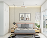 Compact Bedroom with Accent Wall - Livspace