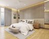 Spacious Bedroom with Beige Cushioning - Livspace