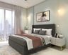 Compact Grey Themed Bedroom Design - Livspace