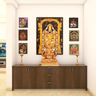 Framework Modern Spacious Pooja Room Design with Storage Unit - Livspace
