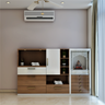 Modern Compact Pooja Room Design with Study and Storage - Livspace