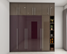 Grey Straight Hinged Modern Wardrobe Design with Loft Storage - Livspace