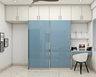 Spacious Sliding Wardrobe Design With Glossy Contemporary Finish - Livspace