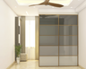 Monochromatic Sliding Doors Modern Wardrobe Design Idea - Livspace