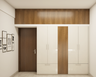 Wooden Laminated Hinged Modern Wardrobe Design with Loft - Livspace