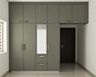 Hinged Modern Wardrobe Design with Loft and Mirror - Livspace