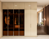 Contemporary Glass-Beige Finish Wardrobe Design With Ample Space - Livspace