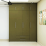 Olive Green Wardrobe With Modular Design For Rental Homes - Livspace