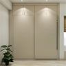Low Maintenance Modern Wardrobe Design With Creamy White Laminates And Sliding Doors - Livspace
