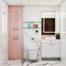 Pink And White Bathroom Design - Livspace