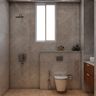 Small Bathroom Design With Grey Tiles - Livspace