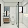 White And Grey Bathroom Design - Livspace