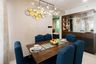 Dining Room With Dark Blue Upholstery - Livspace