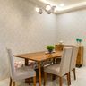 6-Seater Monochrome Dining Room Design - Livspace