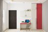 Red And White Study Room Design - Livspace