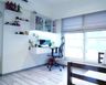 White Home Office With Open Shelves - Livspace