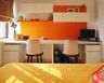 White And Orange Study Room - Livspace