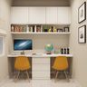 Frosty White Home Office Design - Livspace