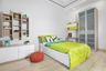 Kids' Bedroom With White Bed And Open And Closed Storage Options - Livspace