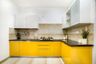 Yellow And White Kitchen Design - Livspace