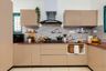 U-Shaped Kitchen Design With Wicker Baskets - Livspace