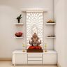 Compact White Pooja Room - Livspace