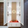 Floor-Mounted White Pooja Mandir - Livspace