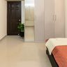 Glossy Beige Bedroom TIles Design