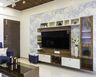 Living Room TV Unit With Open And Closed Storage - Livspace