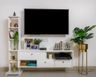 TV Unit Design With White Base Unit - Livspace