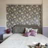 Dark Grey Damask Wallpaper Design For Bedrooms - Livspace