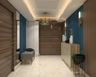 Contemporary Parallel False Ceiling Design with Gypsum Material and Recessed Lights - Livspace