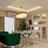 Contemporary False Ceiling Design with Square Shape and Peripheral Layout - Livspace