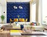 Vibrant Blue 3D Textured Wall Design For The Living Room - Livspace