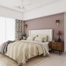 Wall Paint Design For Bedrooms With Rose Pink Solid Colour - Livspace