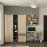 Contemporary Swing Wardrobe with Argent Acacia and Dove Grey Finish - Livspace