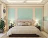 Lattice Sea Green Bedroom Wallpaper Design - Livspace