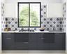 Square Blue And Grey Modern Moroccan Kitchen Tiles Design - Livspace