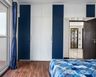 Contemporary Blue And White 4-Door Swing Wardrobe Design - Livspace